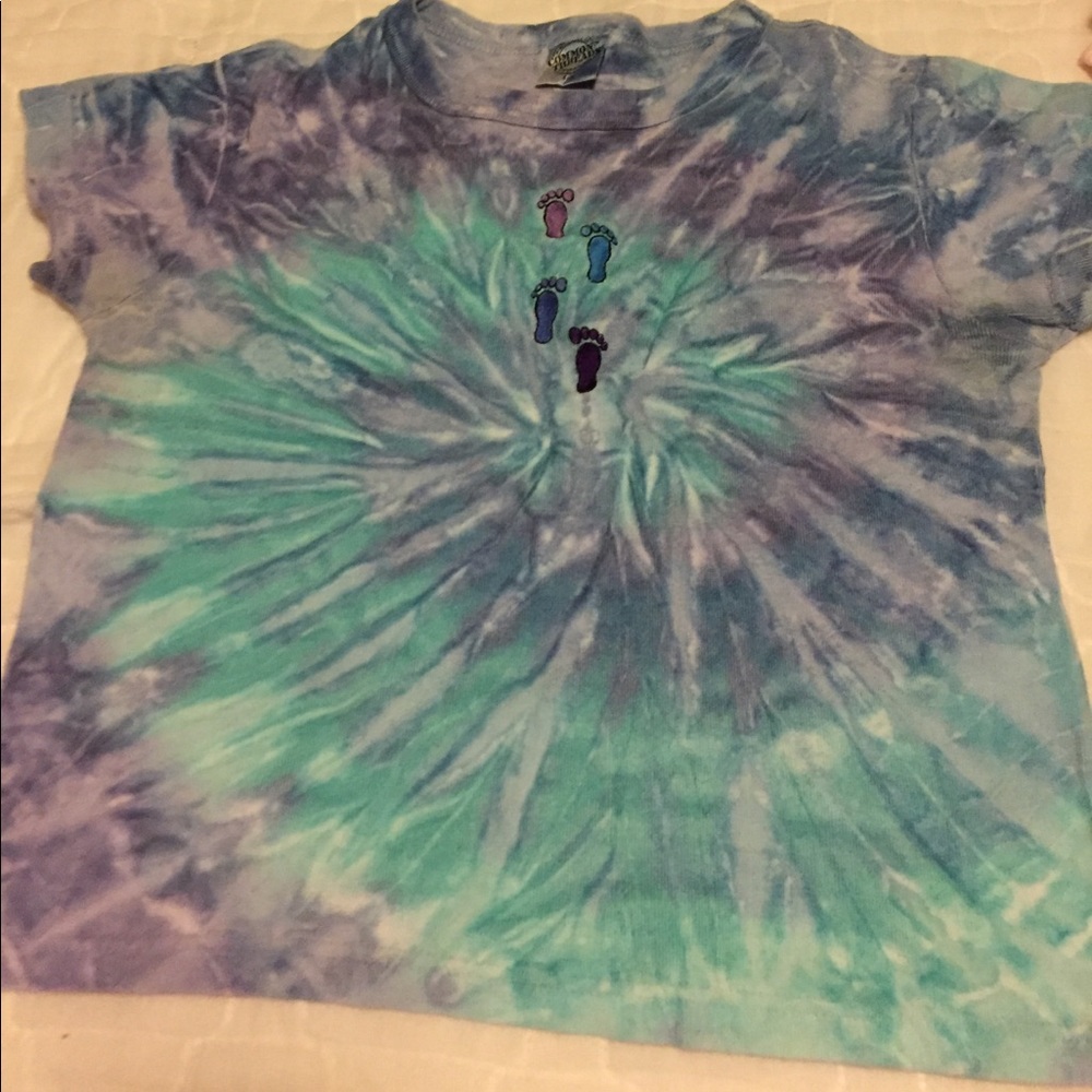 Tie-Dye Tee with Footprints
